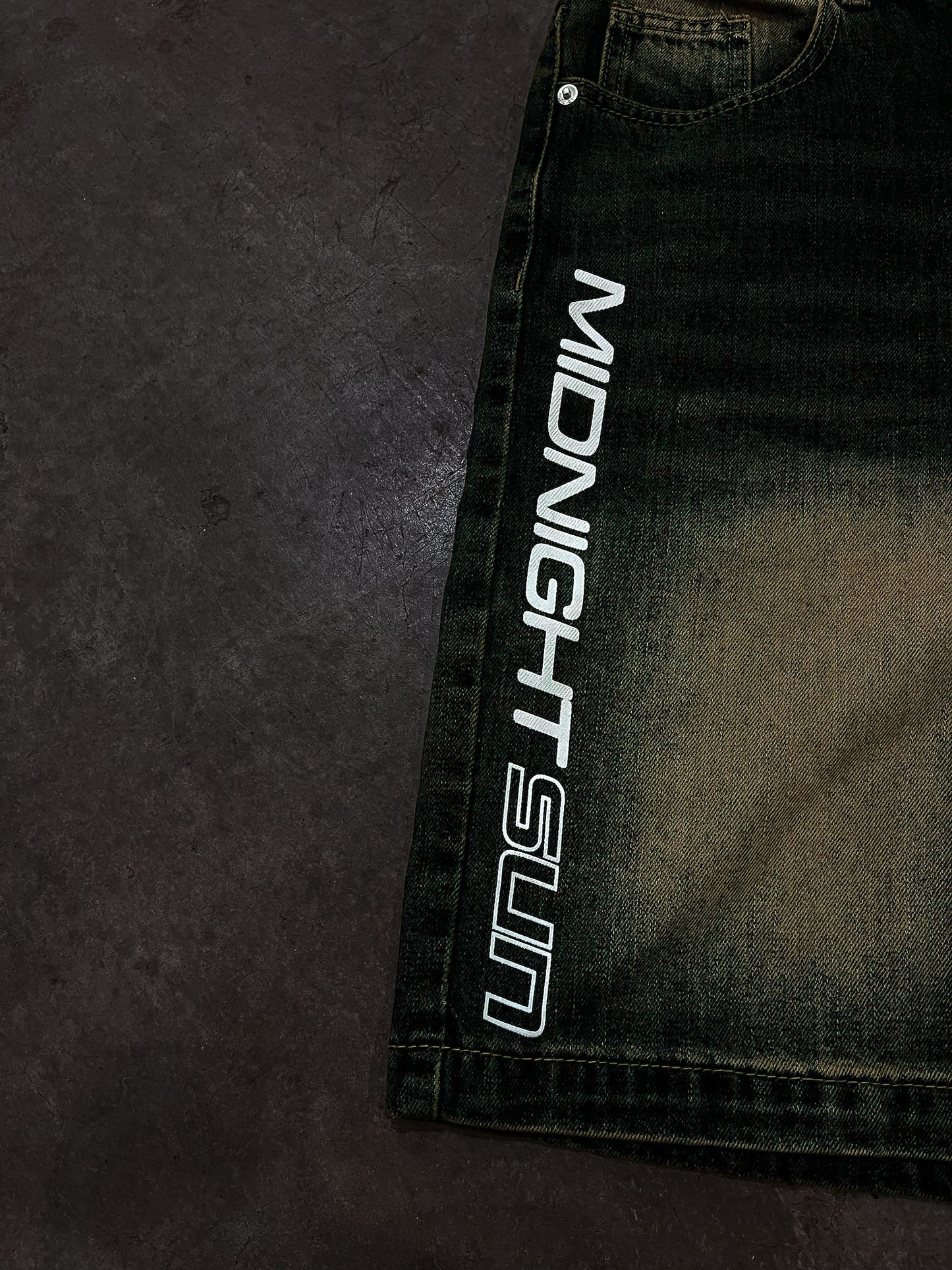 midnight sun hollowed soul jean shorts