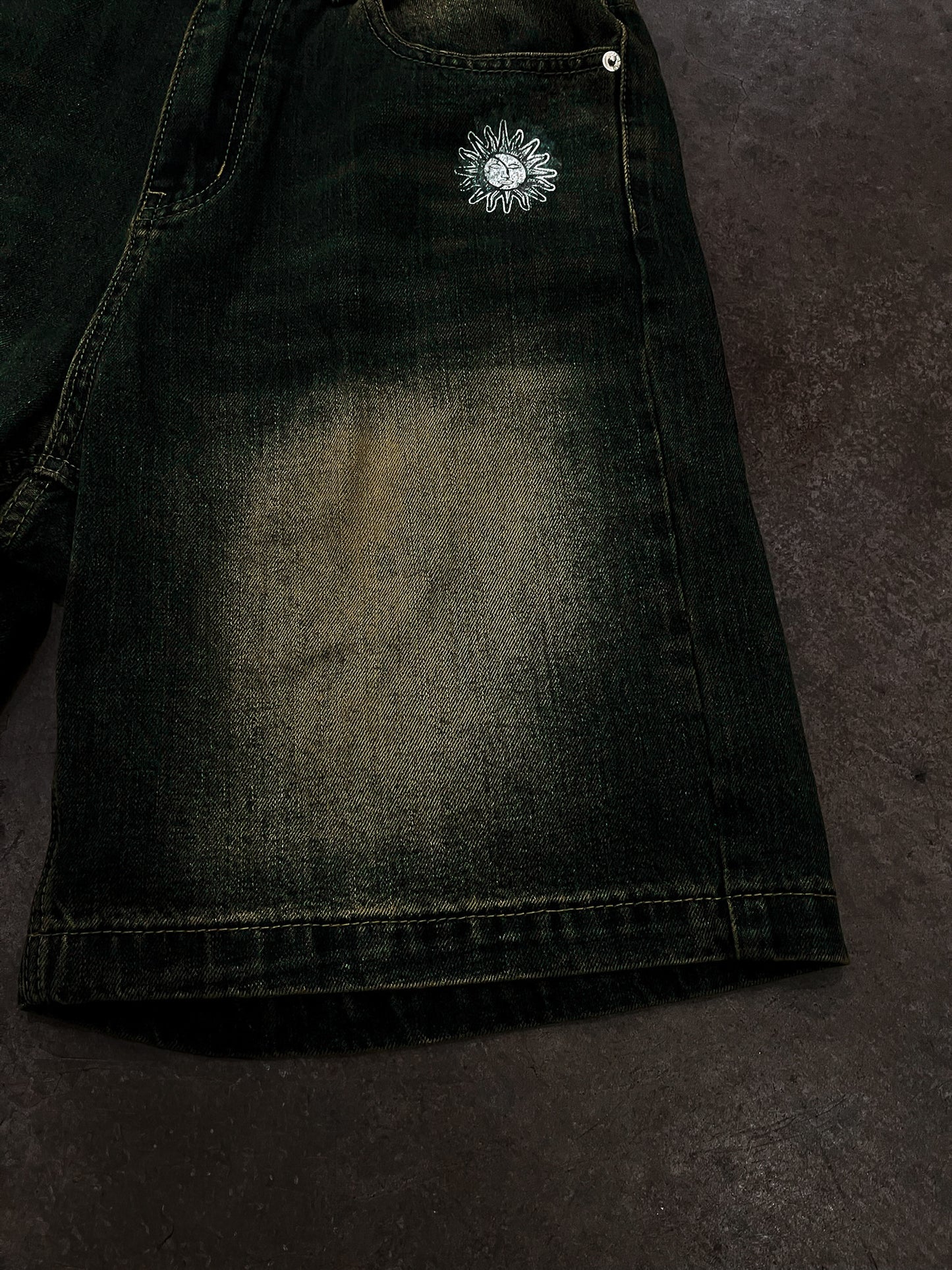 midnight sun hollowed soul jean shorts