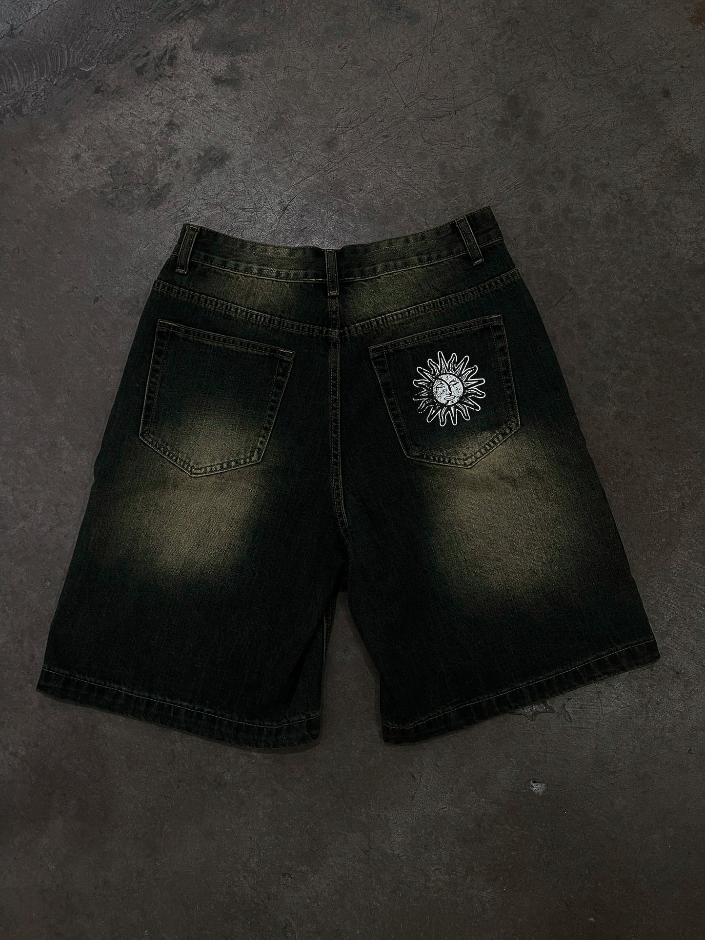 midnight sun hollowed soul jean shorts