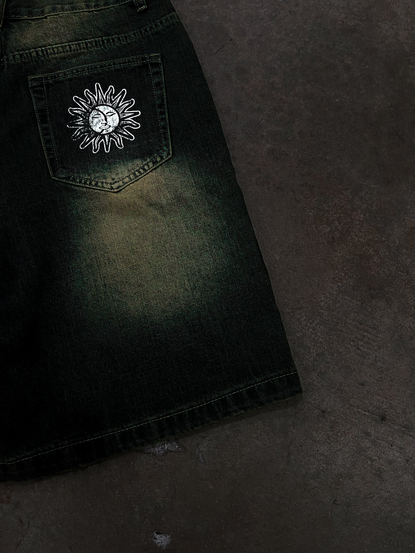midnight sun hollowed soul jean shorts