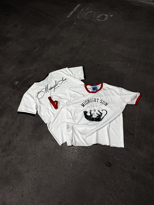 silent unit ringer tee RED/BLACK