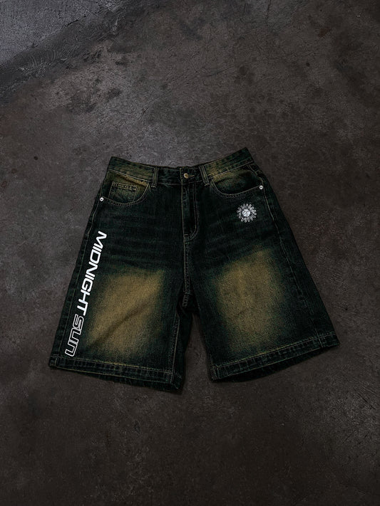 midnight sun hollowed soul jean shorts