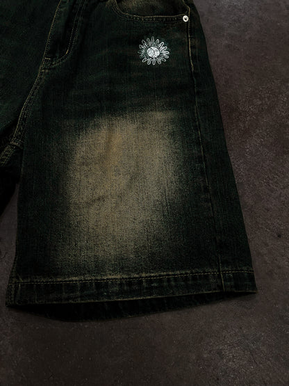 midnight sun hollowed soul jean shorts