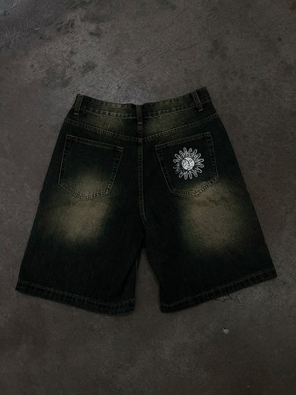 midnight sun hollowed soul jean shorts