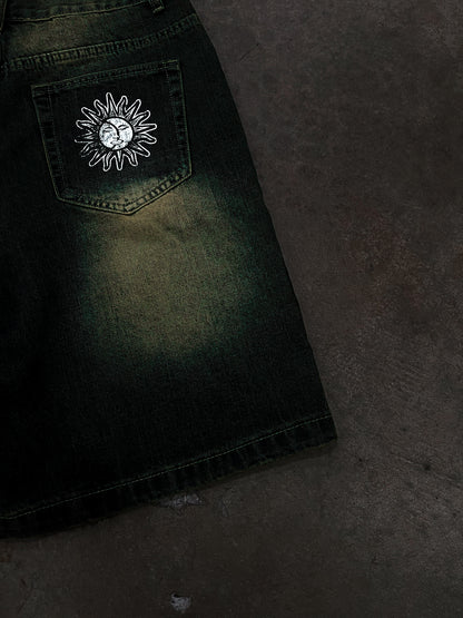 midnight sun hollowed soul jean shorts
